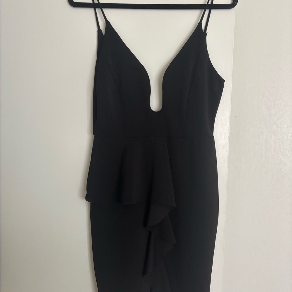 Deep V Front and Back Little Black  Dress